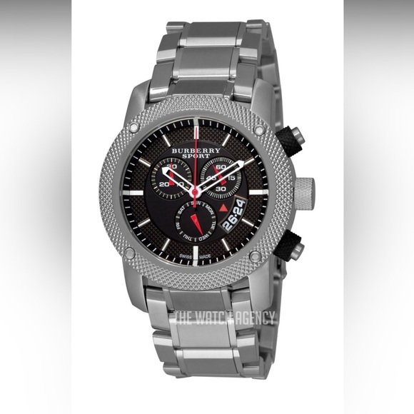 Burberry Sport Men's Chronograph Watch Color: Black/Silver - Picture 1 of 3